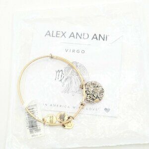 Alex and Ani Virgo III Expandable Wire Bracelet In Rafaelian Gold New In Package